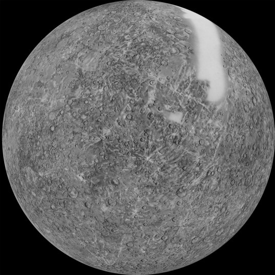 Mariner 10 map of Mercury