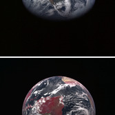 Earth in true and false color as seen by MESSENGER
