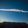 Chelyabinsk meteorite path across the sky