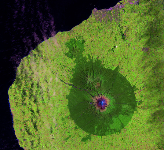 Mount Taranaki on January 13, 2010 (Landsat 