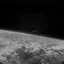 Moonrise over Earth's limb from Rosetta