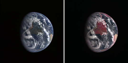 Earth in visible and near-infrared wavelengths