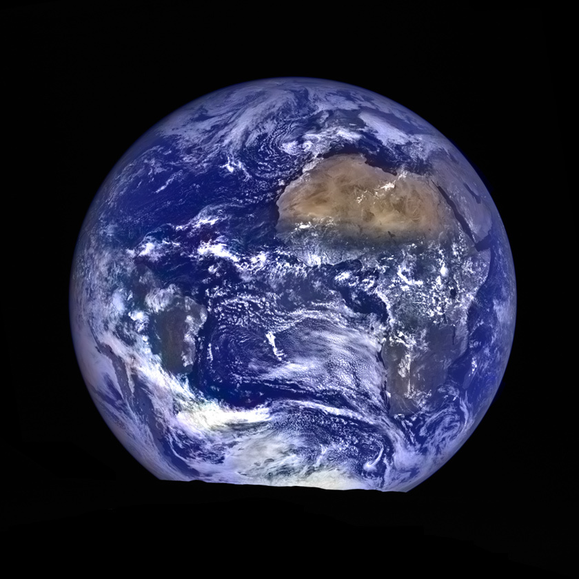 Before & After: Comparison of DSCOVR and LROC images of Earth