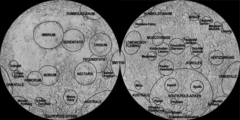 The Moon's major impact basins