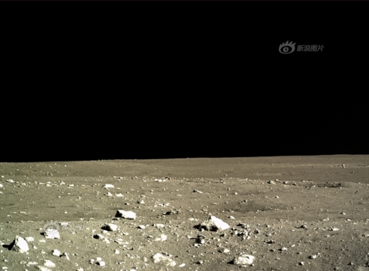 First images of lunar landscape from Chang'e 3 lander, December 15, 2013