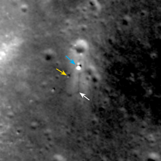 Chang'e 3 and Yutu on their third lunar day (annotated)