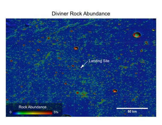 Diviner lunar rock abundance at the Chang'e 3 landing site