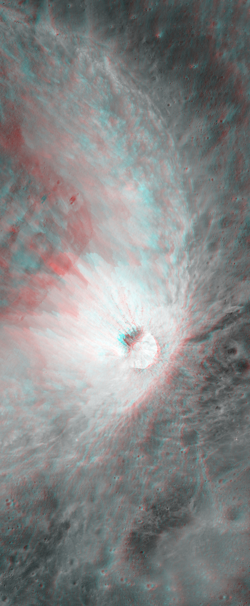 Perched Crater in Darwin C (Anaglyph)