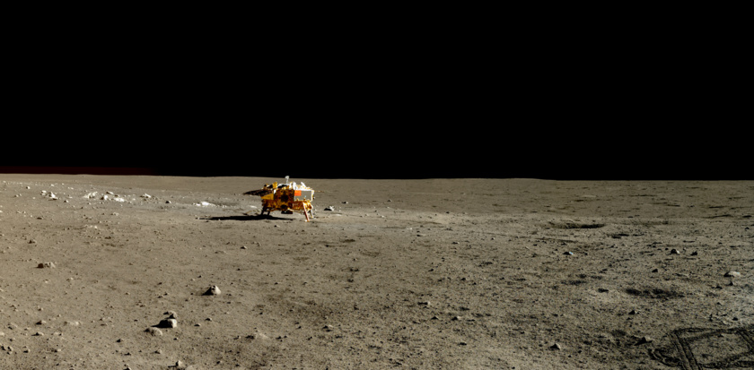Chang'e 3 lander in the distance