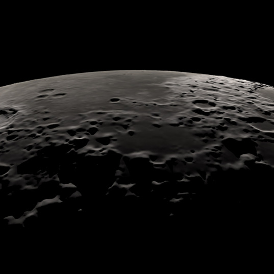 Simulated view of the Moon using Kaguya topographic data