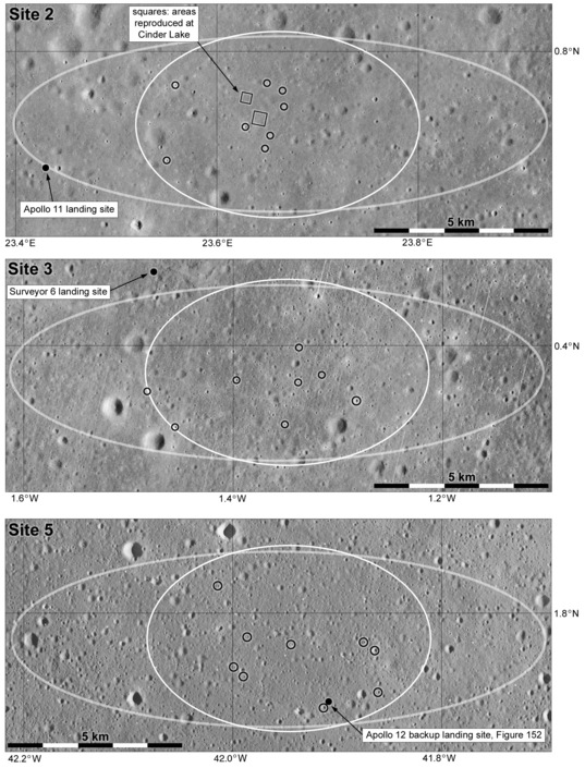 Newell Trask’s pinpoint landing targets in Apollo Landing Sites 2, 3 and 5