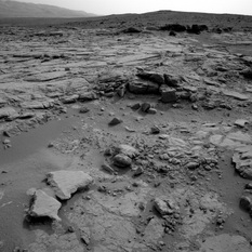 The view from John Klein, Curiosity sol 168 (3D)