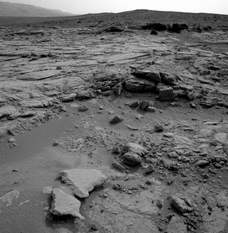 The view from John Klein, Curiosity sol 168 (3D)