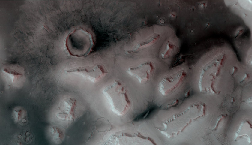 Aproned mesas in Deuteronilus Mensae, Mars (3D)