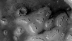 Aproned mesas in Deuteronilus Mensae, Mars (3D)