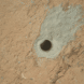 Curiosity drills at Cumberland, sol 279 (before-and-after flicker gif)