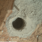 3D view of Curiosity's Cumberland drill site