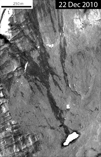 Quickbird satellite image of a water track in the vicinity of Lake Hoare, McMurdo Dry Valleys, Antarctica