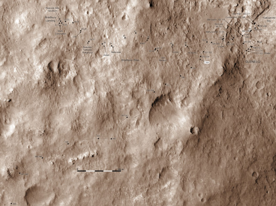 Curiosity route map to sol 349