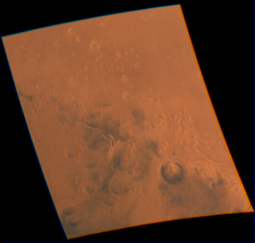 Color Viking view of Gale crater and environs