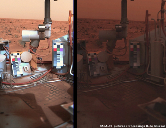 Dust storm at the Viking 1 lander site, 1977