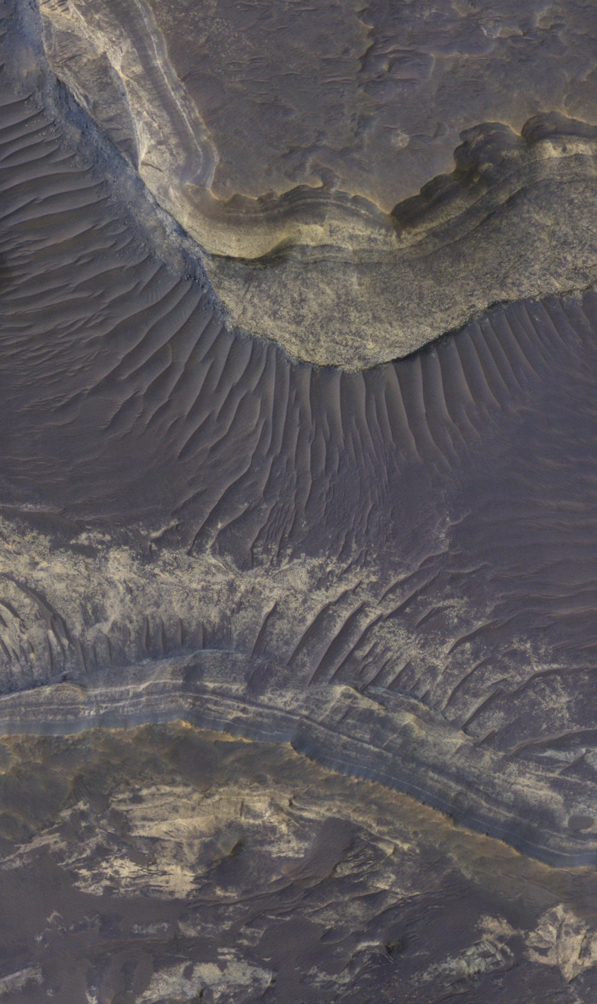 Layered rocks northeast of Hellas basin