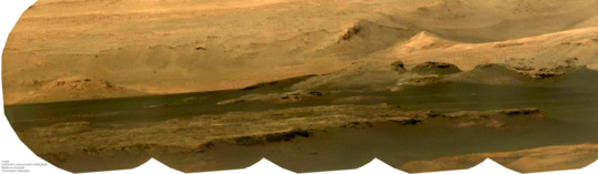 ChemCam/Mastcam mosaic of Mount Sharp dunes and foothills, sol 507