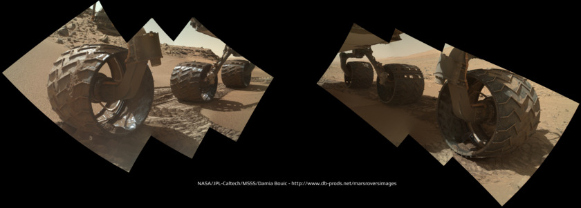 Curiosity wheel panorama, sol 529