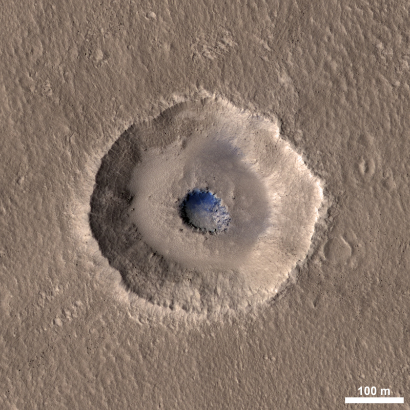 Terraced crater on Mars