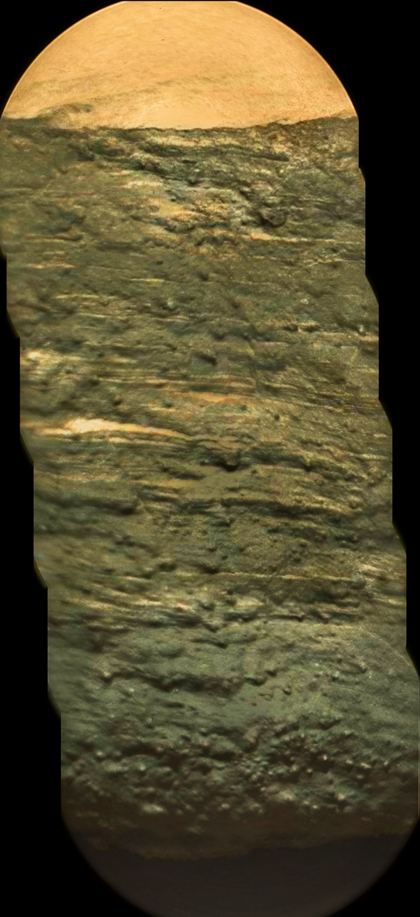 Chemcam RMI mosaic of cross section of Kimberley outcrop from the north, Curiosity sol 576