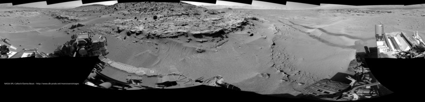 Navcam panorama of Mount Remarkable at the Kimberley, including planned drill location, sol 606