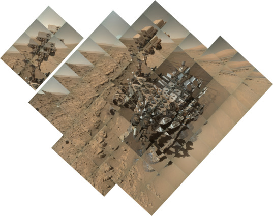 Curiosity sol 613 MAHLI self-portrait: component images