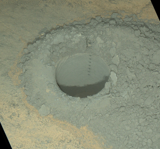 Windjana drill hole at night, Curiosity sol 628