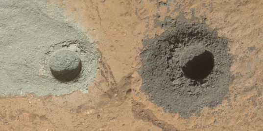Comparison of John Klein and Windjana mini-drill holes