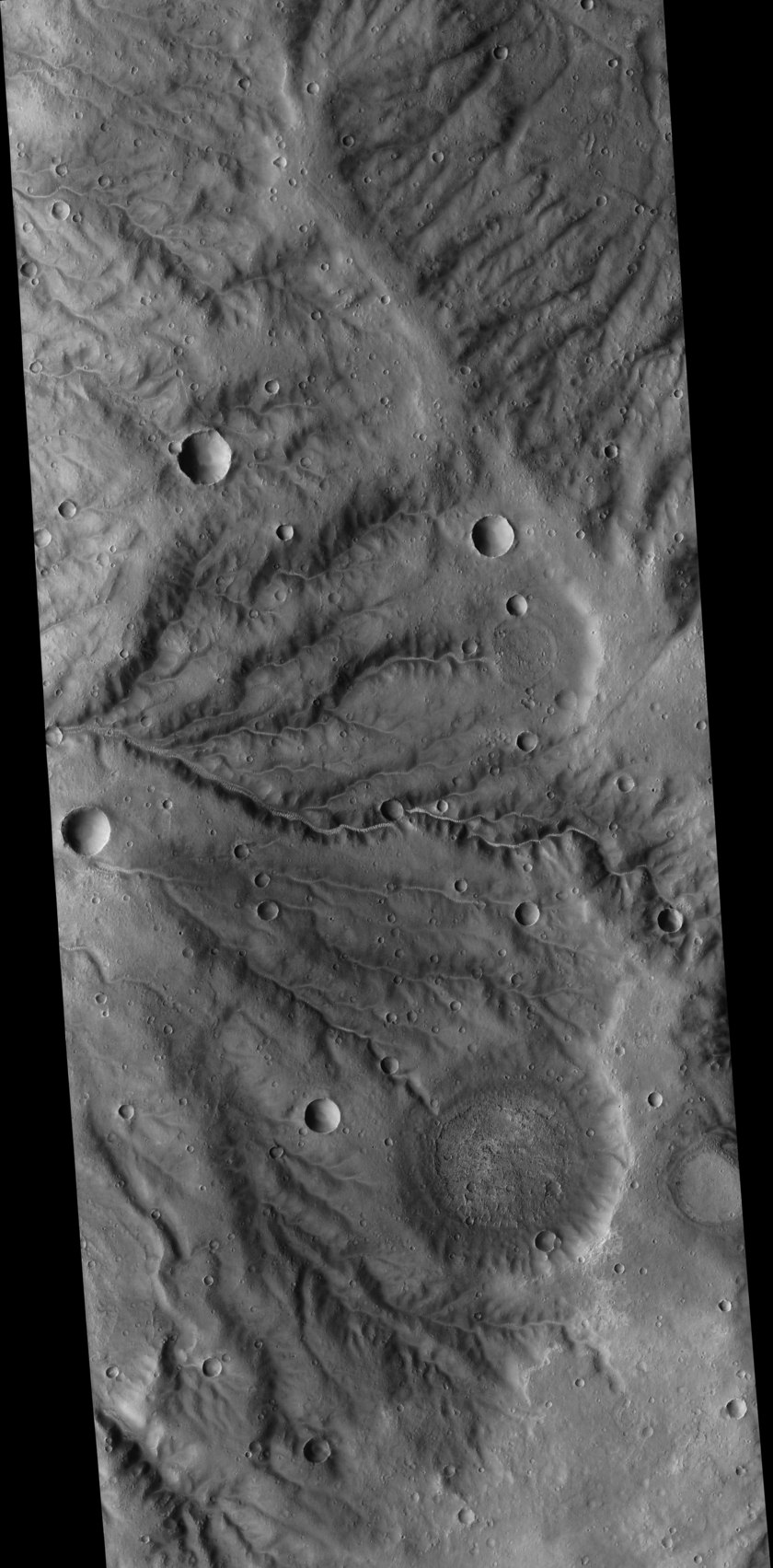 Noachian valley networks near Newcomb Crater, Mars