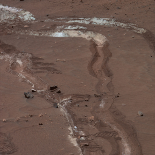 Spirit rover tracks at Tyrone, sol 1096