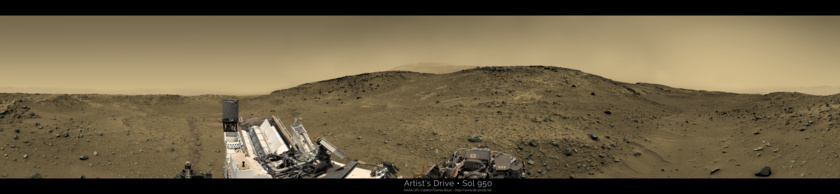 Artist's Drive, sol 950 (colorized Navcam panorama)