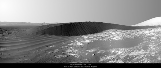 Namib dune, Gale crater, Mars, Curiosity sol 1194