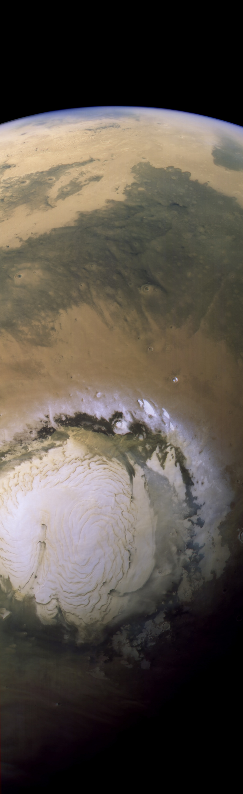 Looking over Mars' north pole