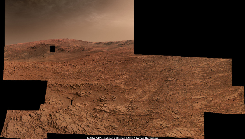 Opportunity's view to the southwest Sols 4330-4334