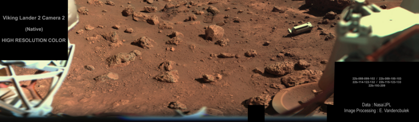 Viking Lander 2 Camera 2 (Native) High Resolution Color Mosaic