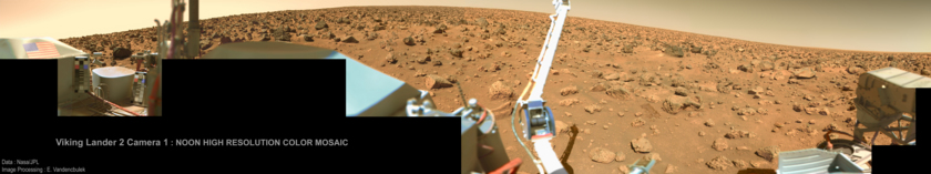 Viking Lander 2 Camera 1 Noon High Resolution Color Mosiac