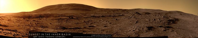 Sunset in Gusev Crater, sol 813