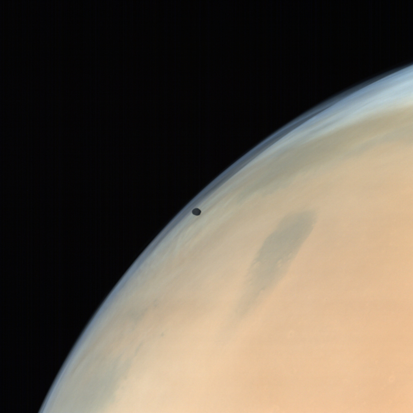 Phobos over Mars from MOM