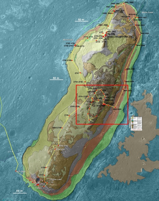 Opportunity traverse as of sol 3150