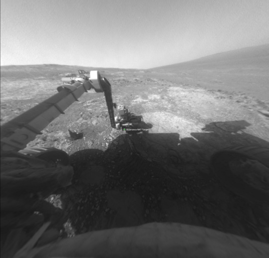 Opportunity front Hazcam view north across the west flank of Cape York