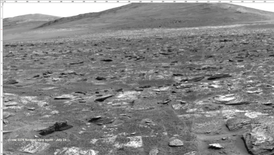 Opportunity Navcam mosaic, sol 3378
