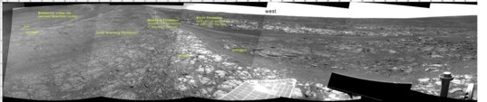 Opportunity Navcam mosaic, sol 3431
