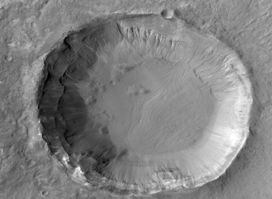 Gullied crater in Terra Cimmeria
