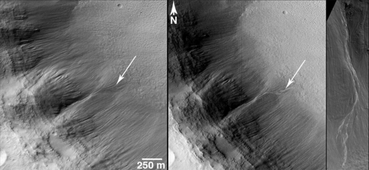 A new gully flow in Pursat Crater